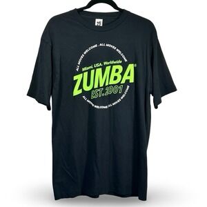 Zumba Wear Graphic Short Sleeve Tee One Size Miami Exercise Gym Workout Dance